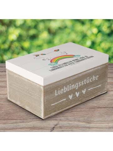 Mr. & Mrs. Panda Box Einhorn Regenbogen mit Spruch in Weiß