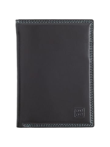 DuDu Tiberio Geldbörse RFID Schutz Leder 9.5 cm in schwarz