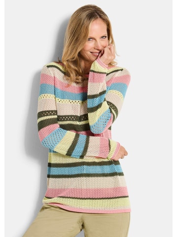 GOLDNER Ringelpullover mit Lochmuster in bunt / gemustert