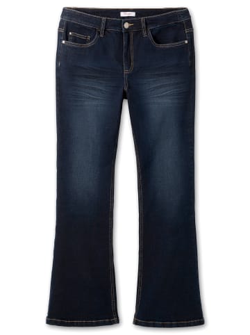 sheego Bootcut-Jeans in dark blue denim