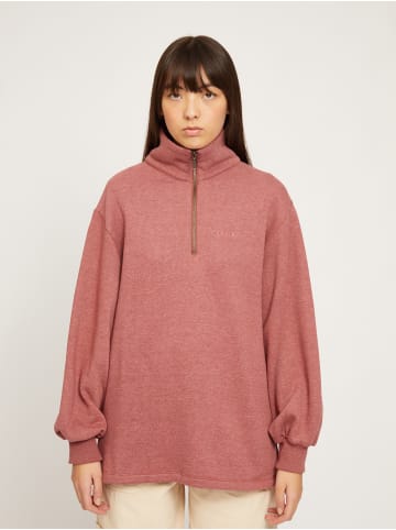 MAZINE Sweatshirt Barry Half Zip in dark cherry mel.