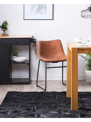 Beliani Kurzflor KASAR in Schwarz - (W) 140 x (H) 0.6 x (L) 200 cm