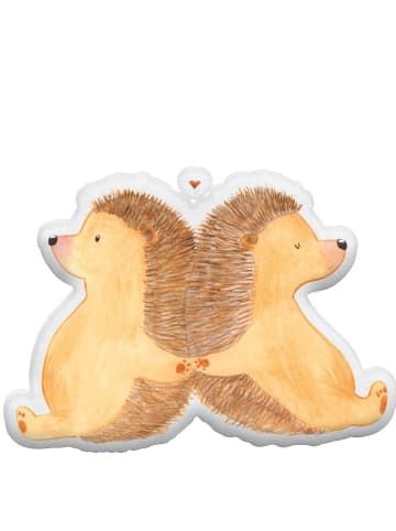 Mr. & Mrs. Panda Zierkissen Igel händchenhaltend ohne Spruch in Weiß