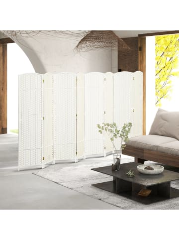 HOMCOM Paravent in Weiß 240L x 1,6B x 170H cm