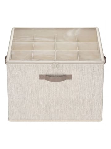 SONGMICS Aufbewahrungsbox Tina in Beige - (B)43 x (H)32 x (T)43 cm