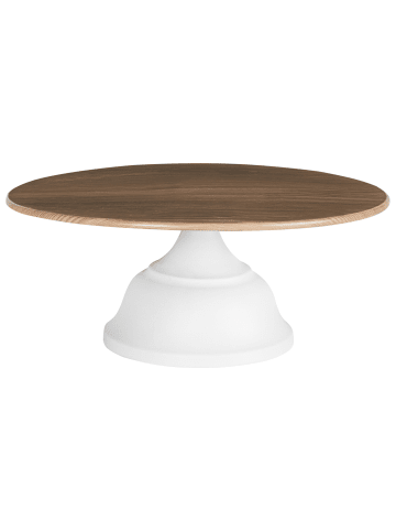 Beliani Tablett BRIOCHE in Weiß/Braun - (W) 30 x (H) 14 x (L) 30 cm