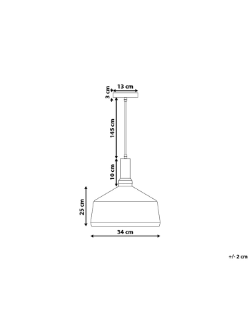 Beliani Pendelleuchten SEPIK in Weiß/Gold - (W) 34 x (H) 183 x (L) 34 cm