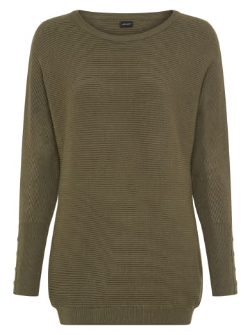 Laura Scott Fledermauspullover in khaki mélange