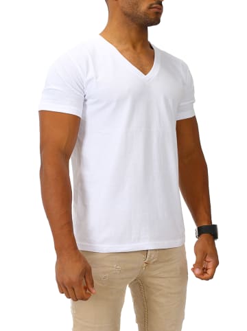 Joe Franks Joe Franks Joe Franks Herren Basic T-Shirt V-Neck in white