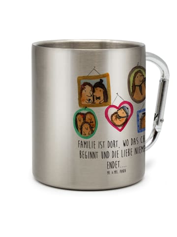 Mr. & Mrs. Panda Teetasse Igel Familie mit Spruch in Silber