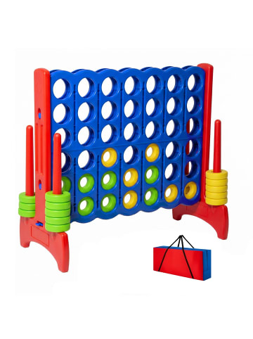 relaxdays Vier Gewinnt "Tasche" in Blau/ Rot - (B)120 x (H)110 x (T)55 cm