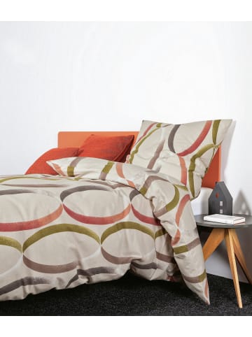 Traumschloss Premium Flanell Bettwäsche - Kreise, taupe siena  in bunt