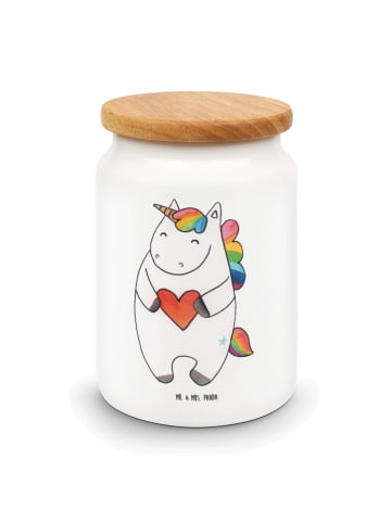 Mr. & Mrs. Panda Aufbewahrungsdose Mit Deckel Einhorn Herz ohne ... in Weiß