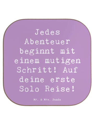 Mr. & Mrs. Panda Untersetzer für Gläser Spruch Alleine Reisen Un... in Lavendeltraum