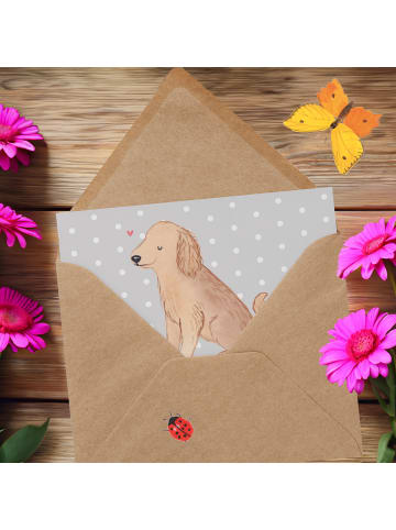 Mr. & Mrs. Panda Grußkarte Blümchener Spaniel Moment mit Spruch in Grau Pastell