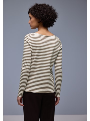Street One Langarmshirt in schlamm weiß - 0001