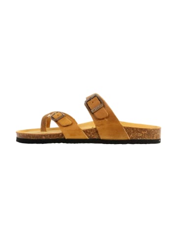 Plakton Flache Mules aus Bombay-Leder Gelb