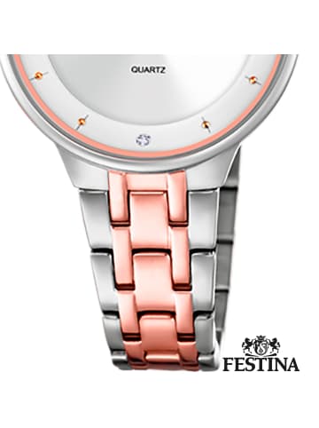 Festina Analog-Armbanduhr Festina Mademoiselle silber, rosé mittel (ca. 31mm)
