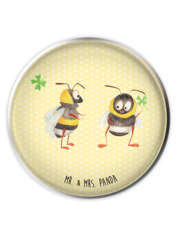 Mr. & Mrs. Panda Ablaufgarnitur Hummeln Kleeblatt ohne Spruch in Gelb Pastell