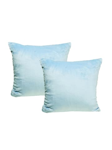 JACK 2er Set Teddy Flausch Kissenhülle Kissenbezug in Hellblau