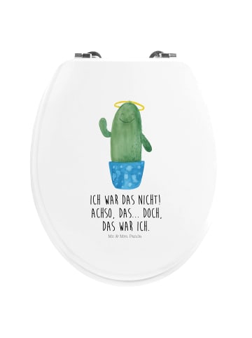 Mr. & Mrs. Panda Motiv WC Sitz Kaktus Heilig mit Spruch in Weiß