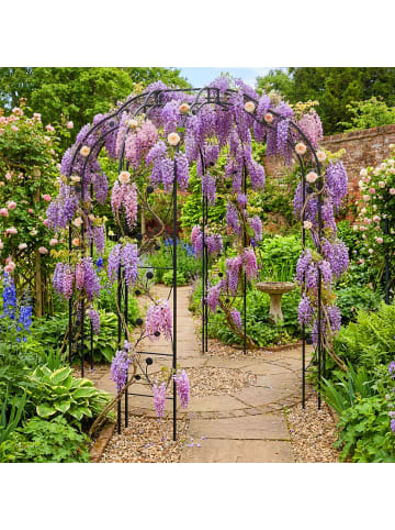 relaxdays Rosenpavillon in Schwarz - (B)199 x (H)250 x (T)199 cm