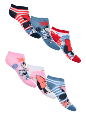 Disney Minnie Mouse 6er-Set: Socken Sneaker Strümpfe in Mehrfarbig