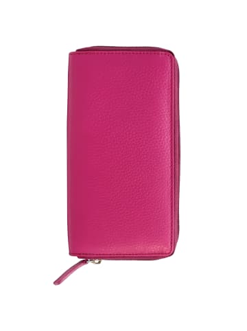 Florence Geldbörse Leder fuchsia pink Damen ca. 19cm ca. 10cm