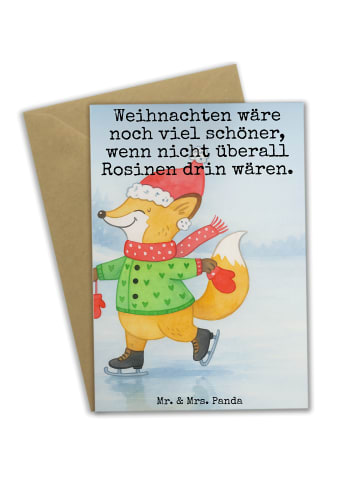 Mr. & Mrs. Panda valentinstagskarte Fuchs  Schlittschuhe Design ... in Weiß