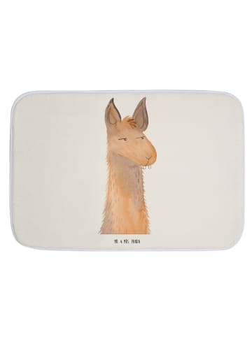 Mr. & Mrs. Panda Badteppich Lamakopf Genervt ohne Spruch in Weiß