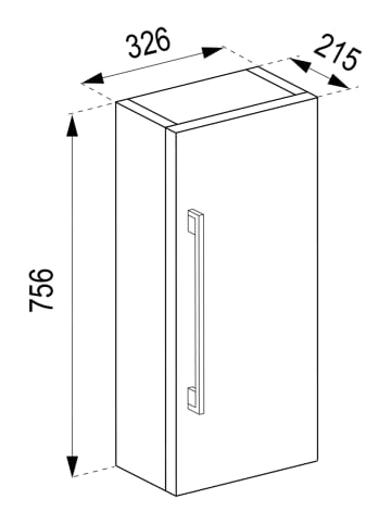 VCM  Holz Badmöbel Midischrank Badschrank Bad Badinos D in Weiß