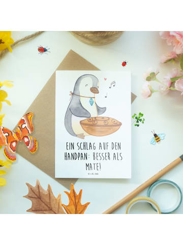 Mr. & Mrs. Panda Glückwunschkarte Handpan Zauber mit Spruch in Weiß