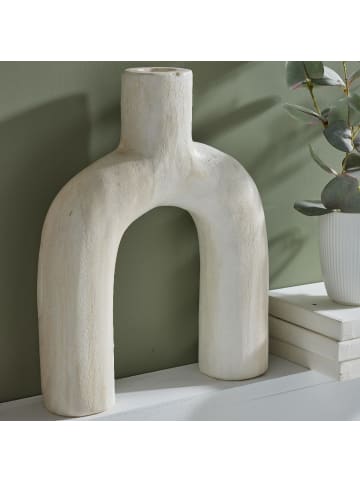 LA FACTORY Holzvase MATISSE in Weiß, 28,5 x 35,5 cm