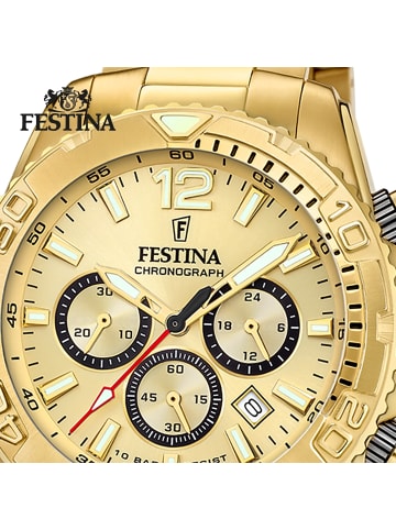 Festina Chronograph-Armbanduhr Festina Timeless Chronograph gold groß (ca. 45mm)