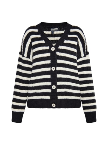 DreiMaster Damen Strickjacke in Schwarz Wollweiss