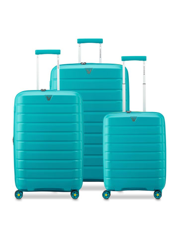 Roncato B-Flying Move 4 Rollen Kofferset 3-teilig mit Dehnfalte in turchese