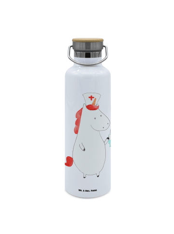 Mr. & Mrs. Panda Trinkflasche Einhorn Krankenschwester ohne Spruch in Weiß