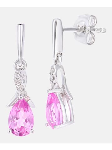 Diamant L'éternel Ohrringe aus 375 Weißgold mit 1.18 Karat Diamant mit Saphir