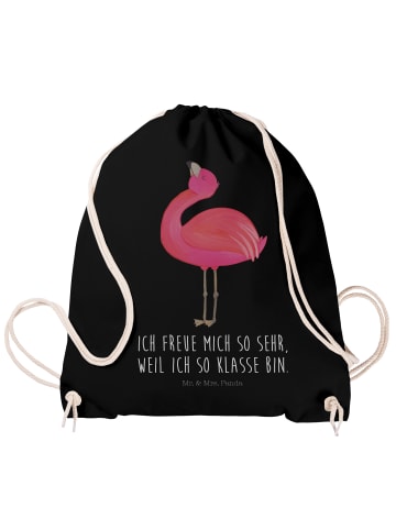 Mr. & Mrs. Panda rucksack beutel Flamingo Stolz mit Spruch in Schwarz