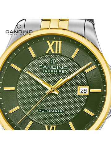 Candino Analog-Armbanduhr Candino Automatik silber, gold groß (ca. 42mm)