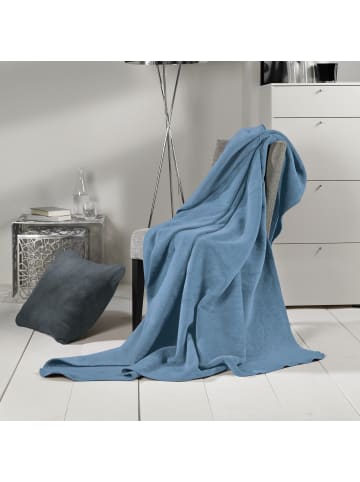 Erwin Müller Baumwolle Wohndecke in jeansblau