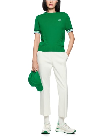 MARC CAIN SPORTS  Kurzärmeliger Strickpullover "Rethink Together" in Bright Emerald New