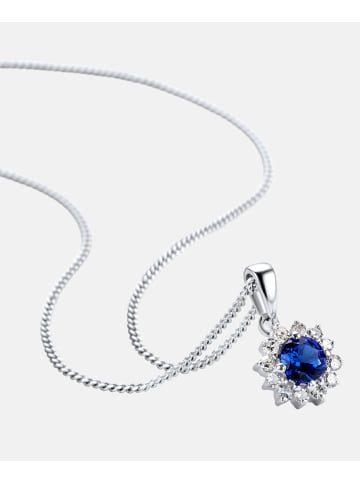 Diamant L'éternel Halskette aus 375 Weißgold mit Lab Grown Diamant mit Saphir
