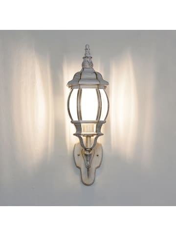 Licht-Erlebnisse Außen Wandlampe (B)15.5 x (H)54 cm in Weiß Gold