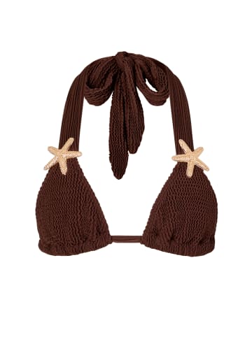 Moda Minx Bikinioberteil Starfish Scrunch Triangle Top in Coffee