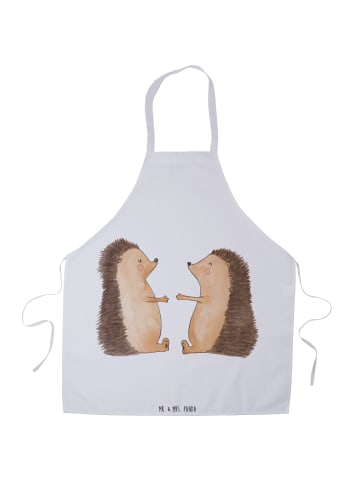 Mr. & Mrs. Panda Schürze Igel Liebe ohne Spruch in Weiß