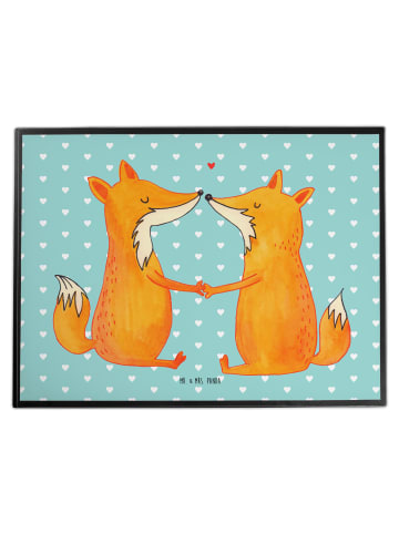 Mr. & Mrs. Panda Malunterlage Füchse Liebe ohne Spruch in Türkis Pastell