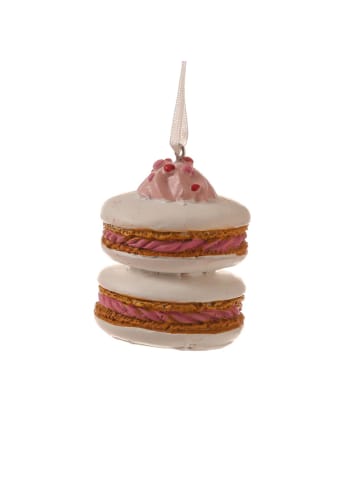 MARELIDA Baumschmuck Macaron Keks Anhänger in weiß