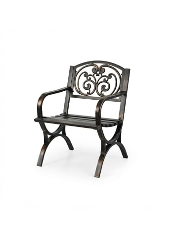 relaxdays Gartenstuhl in Schwarz/ Bronze - (B)60 x (H)85,5 x (T)56 cm