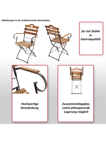 MCW 2er-Set Biergartenstuhl J40, Braun